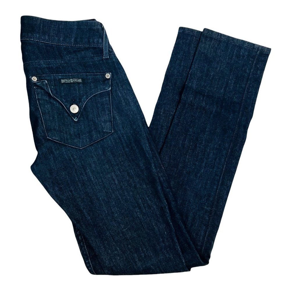 Hudson Womens Slim Skinny Jeans Blue Dark Wash Stretch Flap Pockets Denim 25